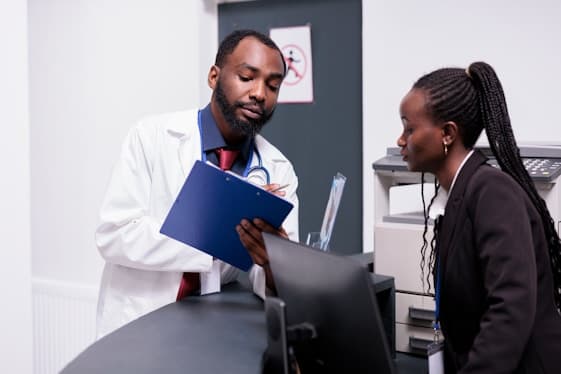 Doctor with clipboard